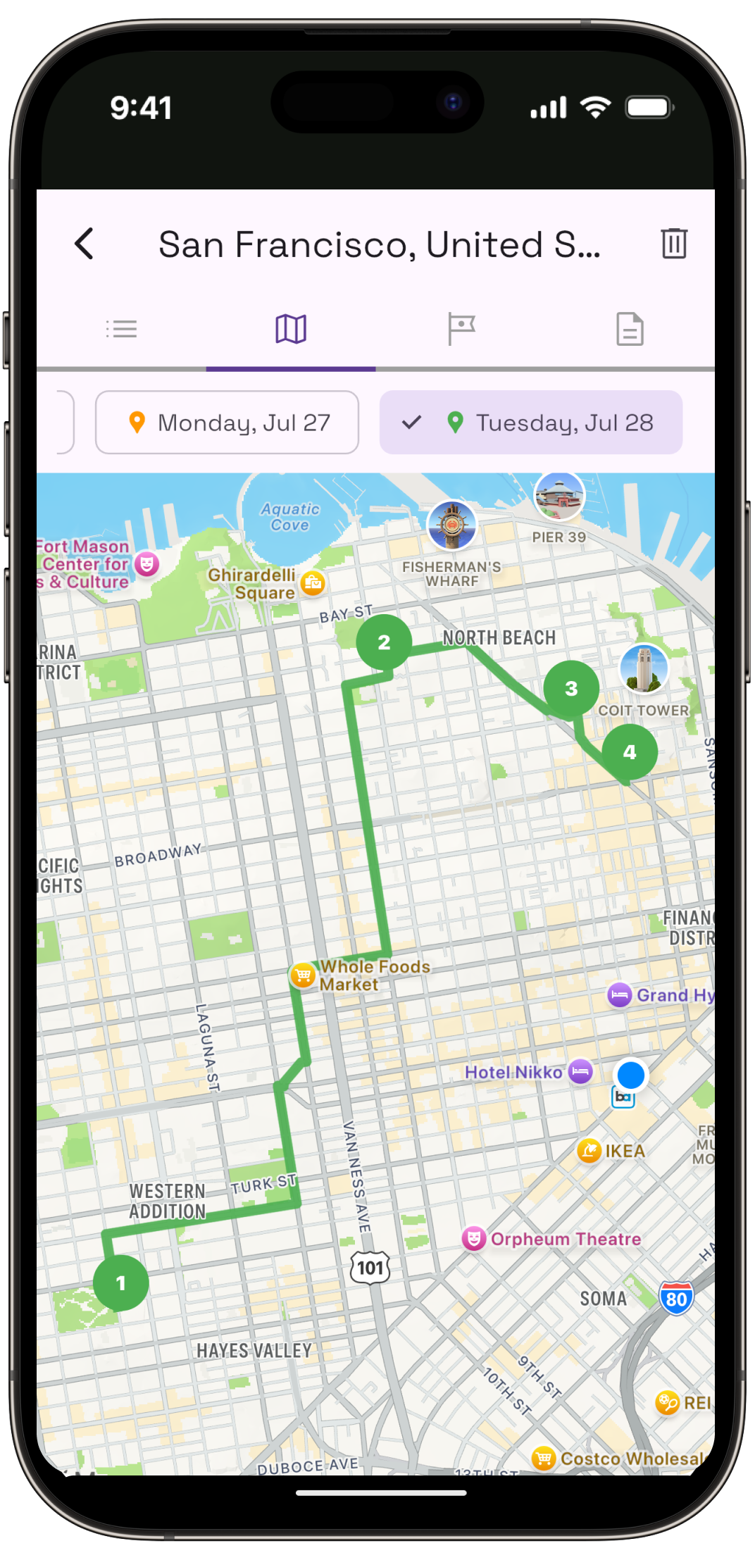 Travel Planner: Owlio day-by-day itinerary with timed stops in New York